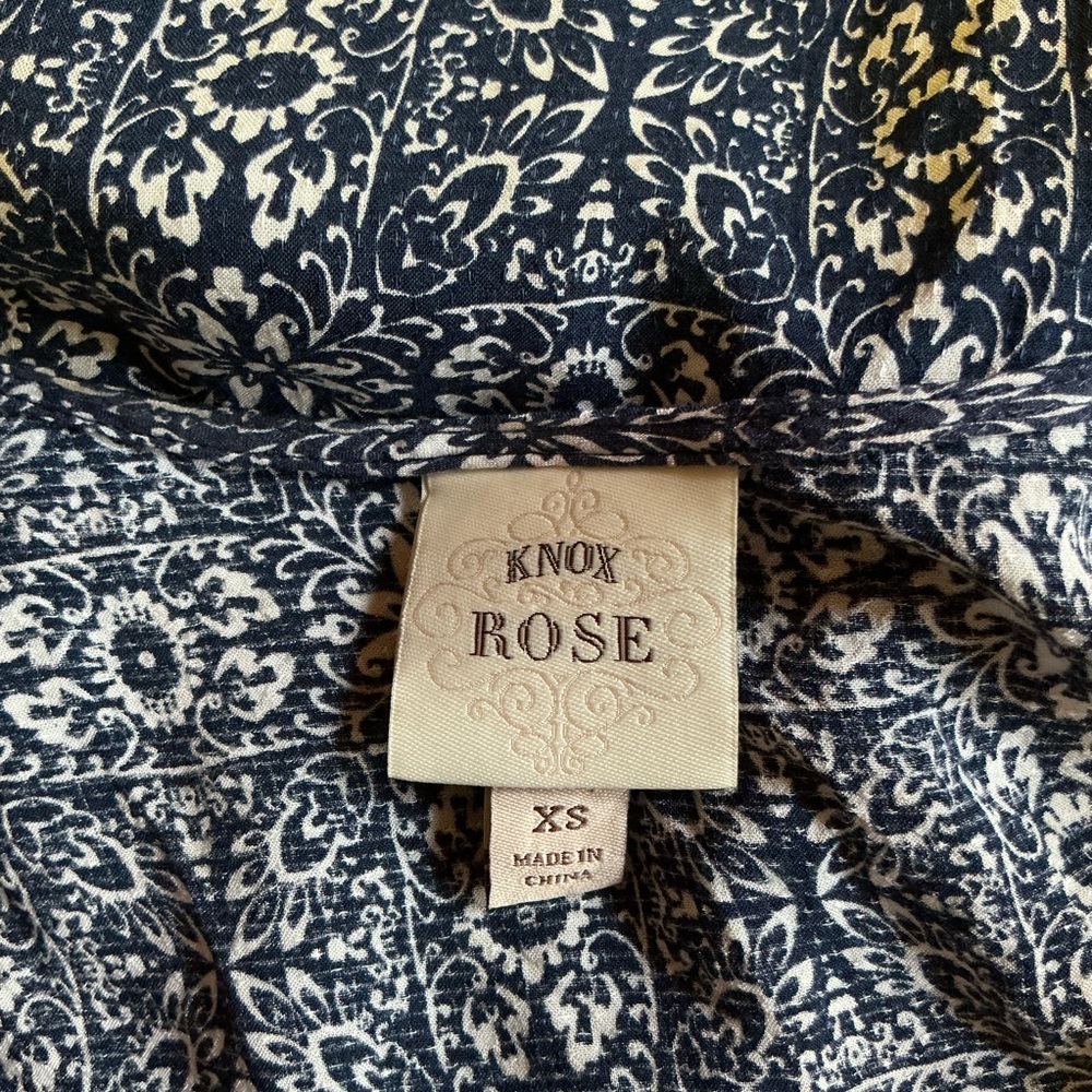 Knox Rose boho crochet trimmed summer peplum top - Picture 2 of 10